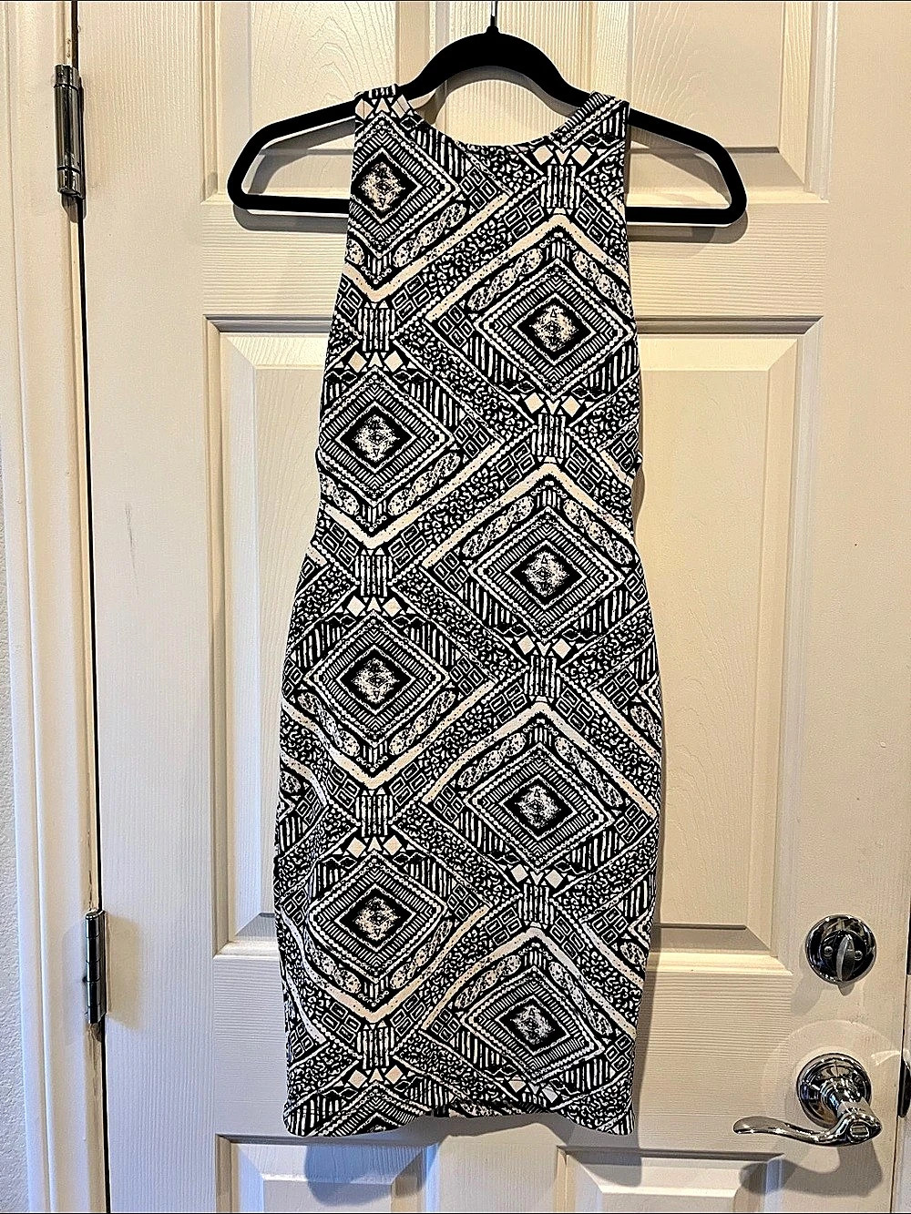 Black & White Geometric Midi Dress Like New